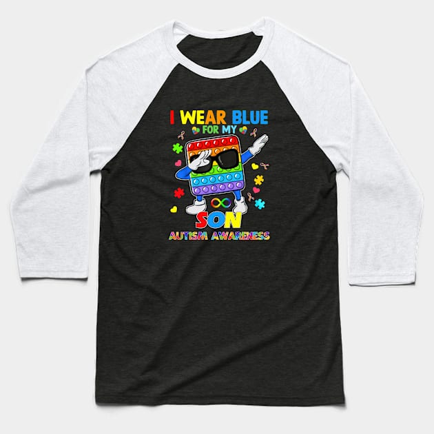 Poplt Dab I Wear Blue For My Son Puzzle Autism Awareness Baseball T-Shirt by Brodrick Arlette Store